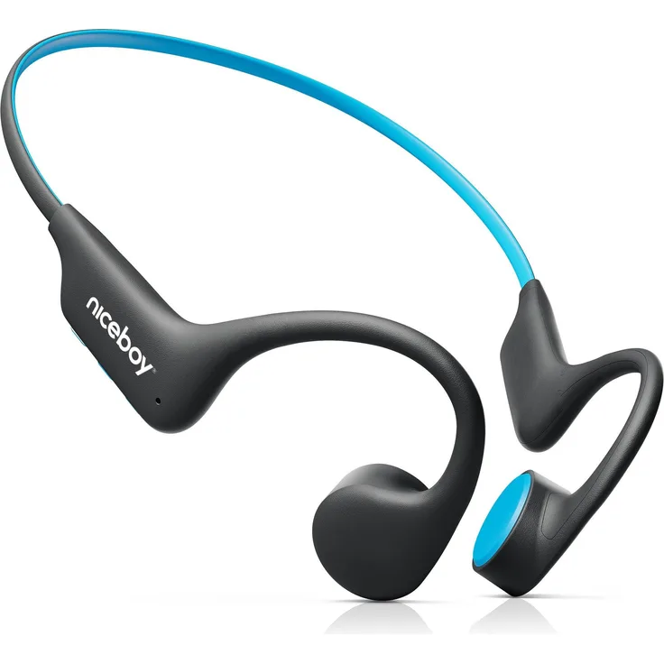 Niceboy HIVE Bones 3 Bluetooth Kopfhörer (10 h, Kabelgebunden), Schwarz/Türkis