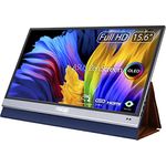 ASUS ZenScreen OLED MQ16AH | 15,6 Zoll tragbarer USB Monitor | 100% DCI-P3, Full HD 1920x1080, 16:9, 1ms, HDR 10 | 650g leicht, Typ-C USB, Mini HDMI, Autorotation, Smartcase, Stativ Sockel, glänzend