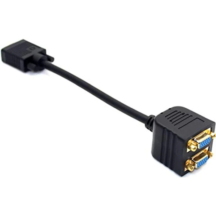 PremiumCord Adapter VGA-Stecker auf 2X VGA-Buchse, Splitter für mehrere Geräte, Schwarze Farbe – Bild 3
