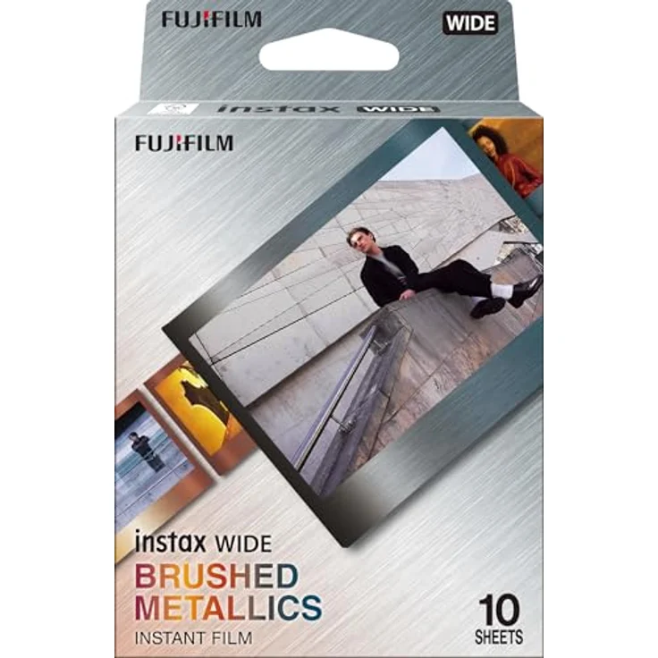 INSTAX Wide Film Brushed Metal Design, 10 Aufnahmen, Metallicoptik im Farbverlauf – Bild 1