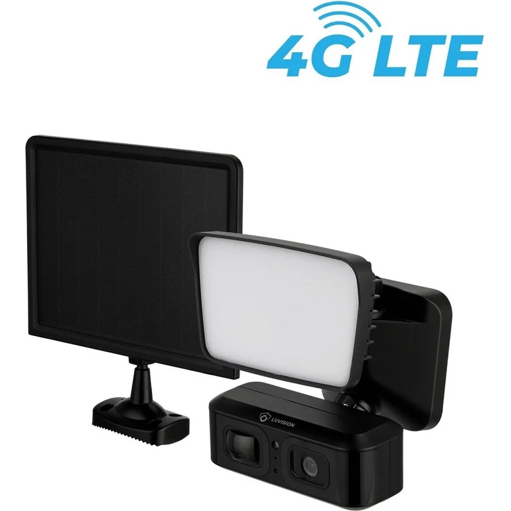 LUVISION LV-G-2035 Überwachungskamera 4G / LTE Solar Flutlicht Lampe, Full-HD, 10 Monate Laufzeit, IP66, schwarz – Bild 1