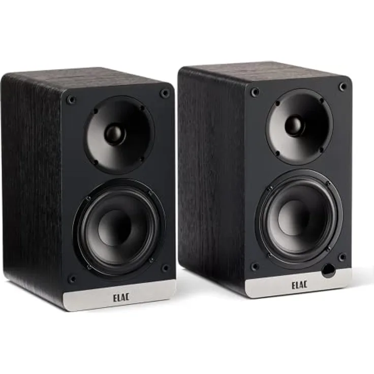 ELAC Kompakt Lautsprecher Debut ConneX DCB41, Boxen für Audiowiedergabe via HDMI, USB, Phono & Bluetooth, exzellenter Klang & hochwertiges Design, 1 Aktivlautsprecher-Set, Schwarz