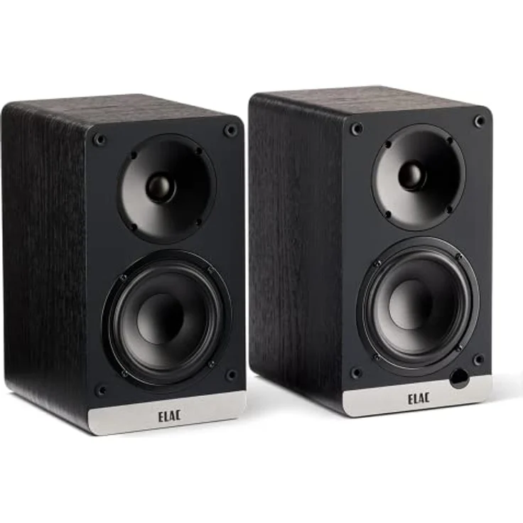 ELAC Kompakt Lautsprecher Debut ConneX DCB41, Boxen für Audiowiedergabe via HDMI, USB, Phono & Bluetooth, exzellenter Klang & hochwertiges Design, 1 Aktivlautsprecher-Set, Schwarz – Bild 1