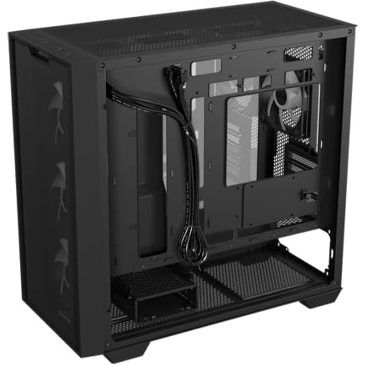ASUS A21 Plus TG ARGB Black microATX PC Gehäuse (vorinstallierte ARGB-Lüfter, Mesh Frontpanel, kompatibel mit Mainboards mit versteckten Anschlüssen, 360-mm-Radiatoren, 380-mm-Grafikkarten) – Bild 5