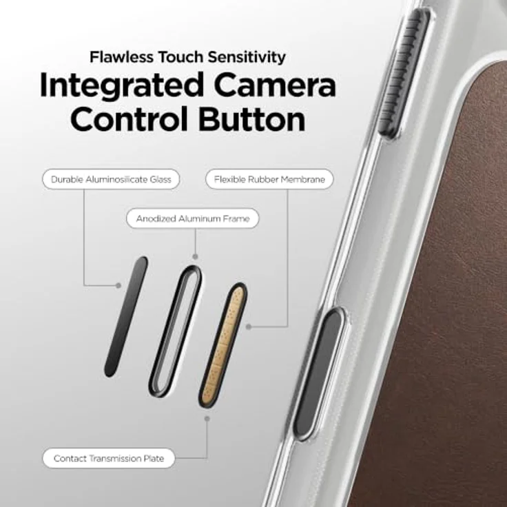 Nomad Clear Leather Case - rustic brown (Horween) für iPhone 18 Pro Max/17 Pro Max, transparentes Design mit echtem Horween-Leder und minimal behandelter Oberfläche. – Bild 6