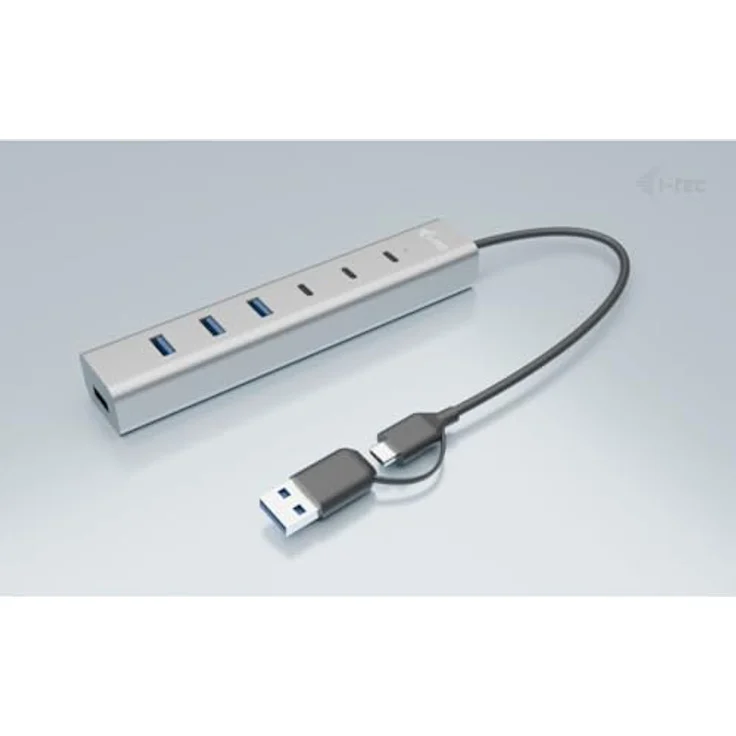 i-tec USB-C/USB-A Charging Metal HUB 7 Port, 3x USB-C und 4x USB-A Anschlüsse, Aluminiumgehäuse – Bild 2