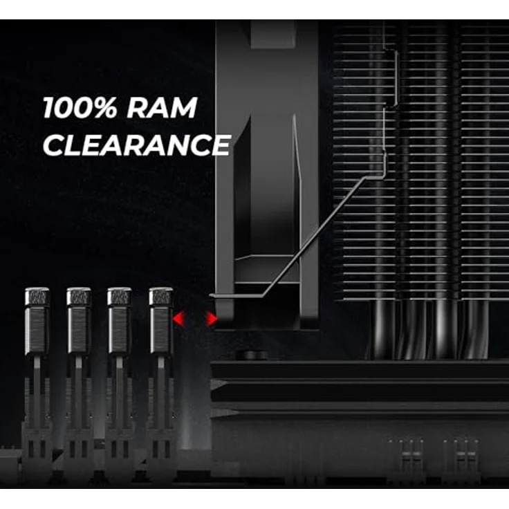 ID-Cooling SE-214-XT BLACK, CPU Luftkühler mit effizienter Kühltechnologie, schwarz – Bild 3