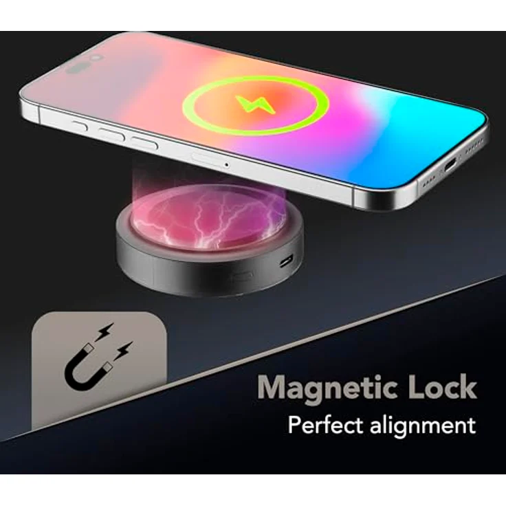 CELLULAR LINE Mag Vibe 3000, MagSafe Powerbank 3000 mAh in Schwarz mit kabelloser Ladefunktion und USB-C-Anschluss – Bild 4