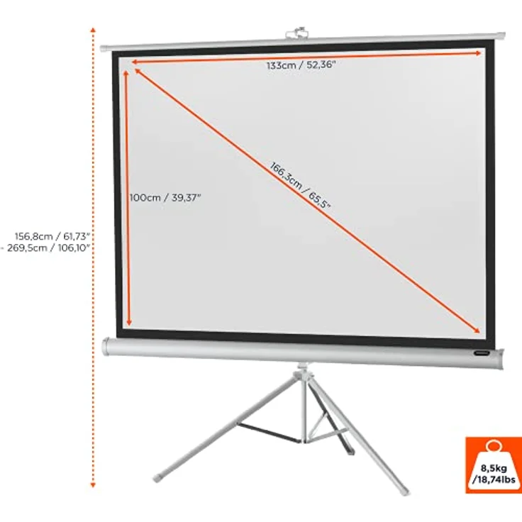 Celexon Stativ Economy 133 x 100 White Edition – Bild 2