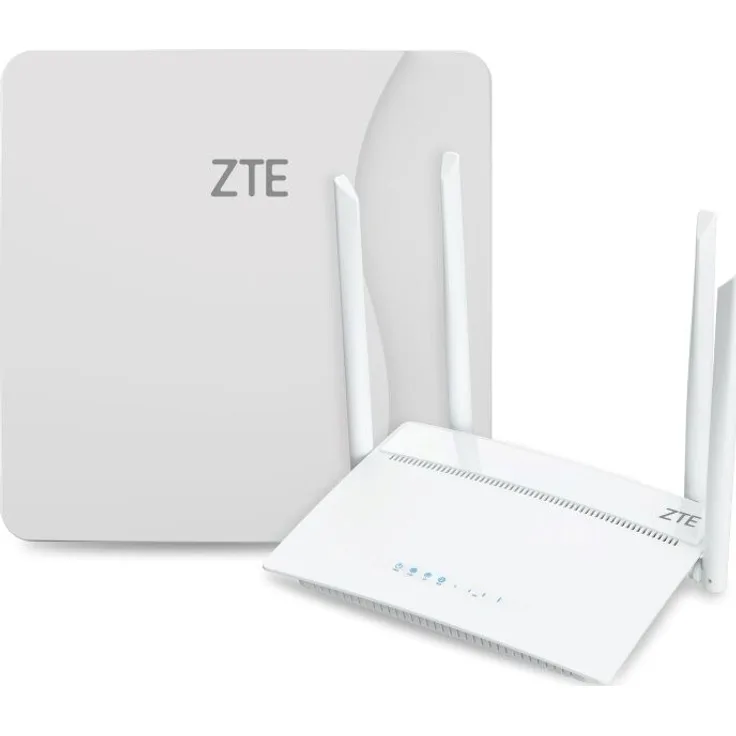 ZTE MF258K+IDU Tragbarer Router, Wi-Fi 6 Dualband, Weiß, mit Power over Ethernet und Gastzugang