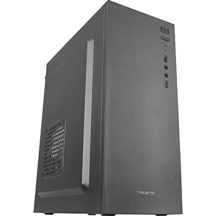 TACENS 2ALUX, PC Semitower ATX Gehäuse, 12cm Lüfter, Ultraleicht Stahl, Schwarz – Bild 1