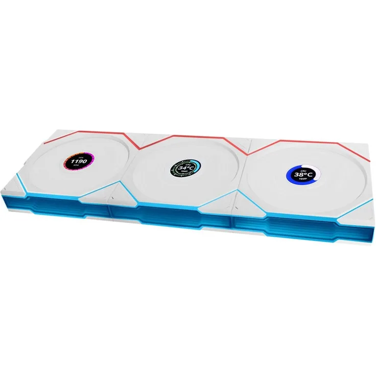 Lian Li UNI FAN TL Wireless LCD Lüfter, ARGB, PWM, 3er-Pack inkl. Controller - 120 mm, weiß