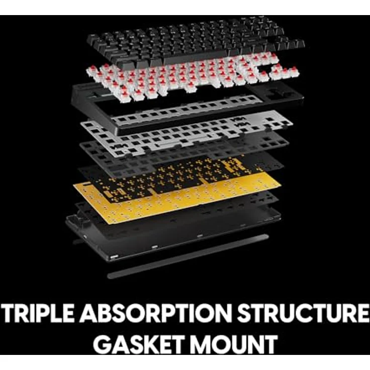 Pulsar Xboard MS TKL (ANSI) - Gaming Tastatur mit Cherry MX2A Red Switches, RGB-Beleuchtung und Hot-Swap-Funktion, schwarz – Bild 6