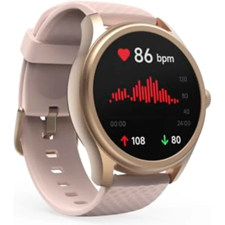 Hama Smartwatch "5010" (Farbdisplay 1,38“, Telefonfunktion, Whatsapp, E-Mails etc., Sprachassistent, wasserdicht, Schlafmonitor, 100 Sportarten + Herzfrequenz, Blutsauerstoff, Kalorien etc.) rosé – Bild 5