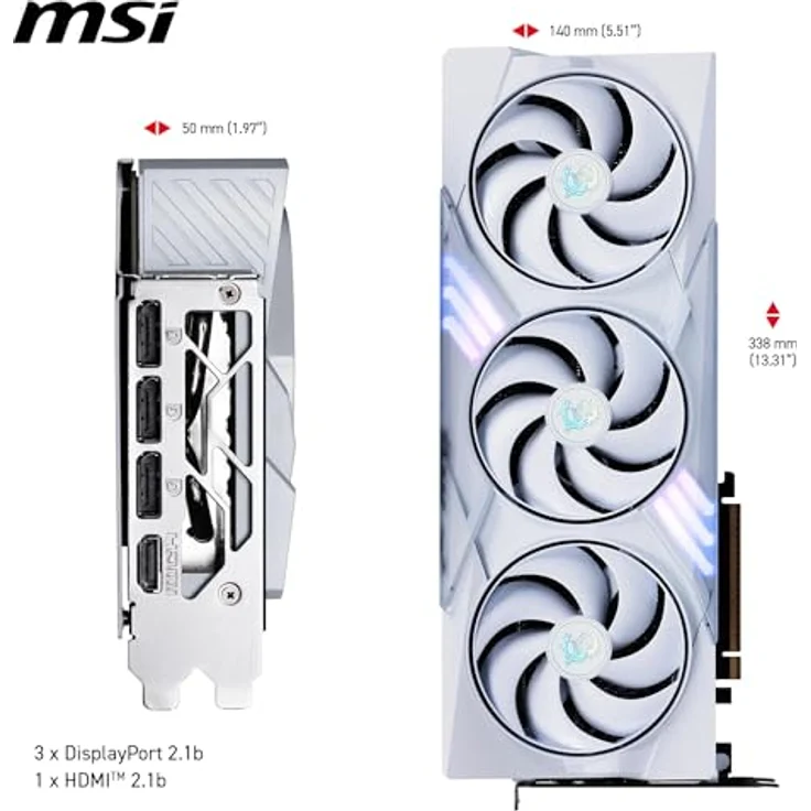 MSI GAMING GeForce RTX 5070 12G TRIO OC WHITE, 12 GB GDDR7, 192 Bit, 7680 x 4320 Pixel, PCI Express x16 5.0 – Bild 7