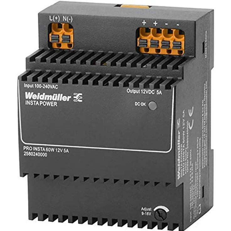 Weidmüller Pro Insta Schaltnetzteil 60W, 12V, 5A, kompaktes DC Netzteil für industrielle Anwendungen