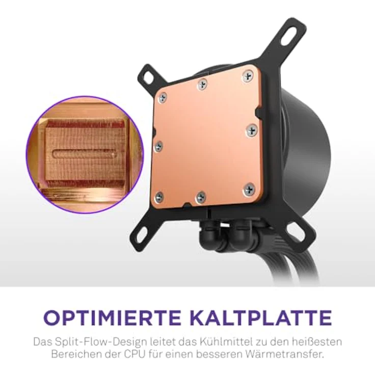 NZXT Kraken Plus 240, All-in-One CPU Wasserkühler, 240 mm, Schwarz, kompatibel mit LGA 115X/1700/AM4/AM5 – Bild 9