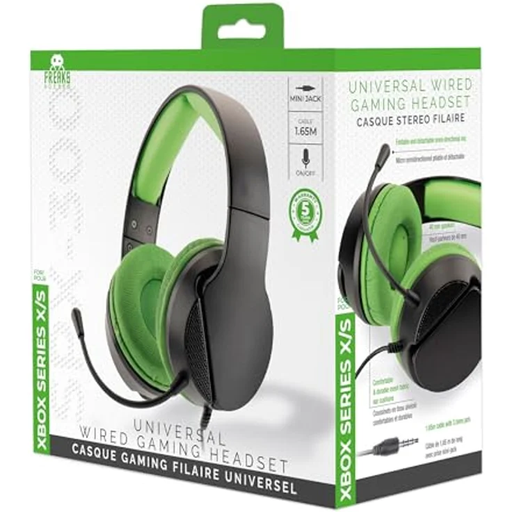 Trade Invaders Universal Headset SPX-300, Kabelgebundenes Gaming Headset für Xbox X/S in Grün und Schwarz, Mehrfarbig – Bild 2