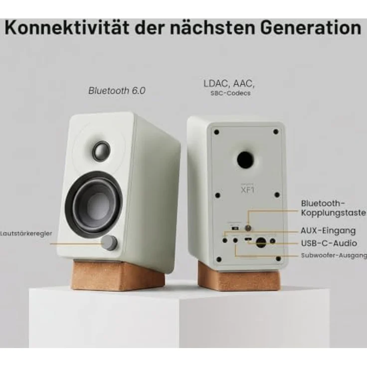 Creative XF-1, Kabelloser Lautsprecher mit Hi-Res Bluetooth 6.0 und 72 Watt Gesamtleistung, Schwarz – Bild 5
