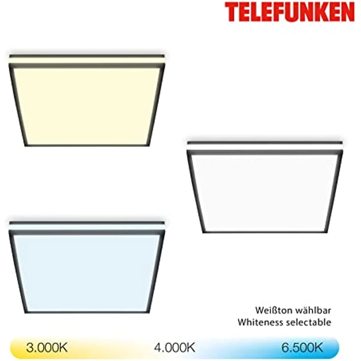 TELEFUNKEN - LED Deckenleuchte RGBIC Magic, LED Deckenlampe CCT, Dimmbar, Farbwechsel, Fernbedienung, Nachtlicht, Schwarz – Bild 4
