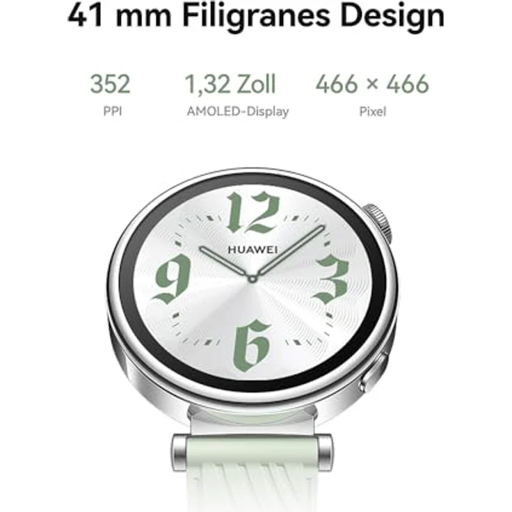 HUAWEI Watch GT 4 41mm SmartWATCH, Filigranes Design, Bis zu 7 Tage Akkulaufzeit‌, Erweitertes 24/7 Gesundheitsmanagement, Kalorienmanagement, Kompatibel mit Android und iOS, Grün – Bild 2