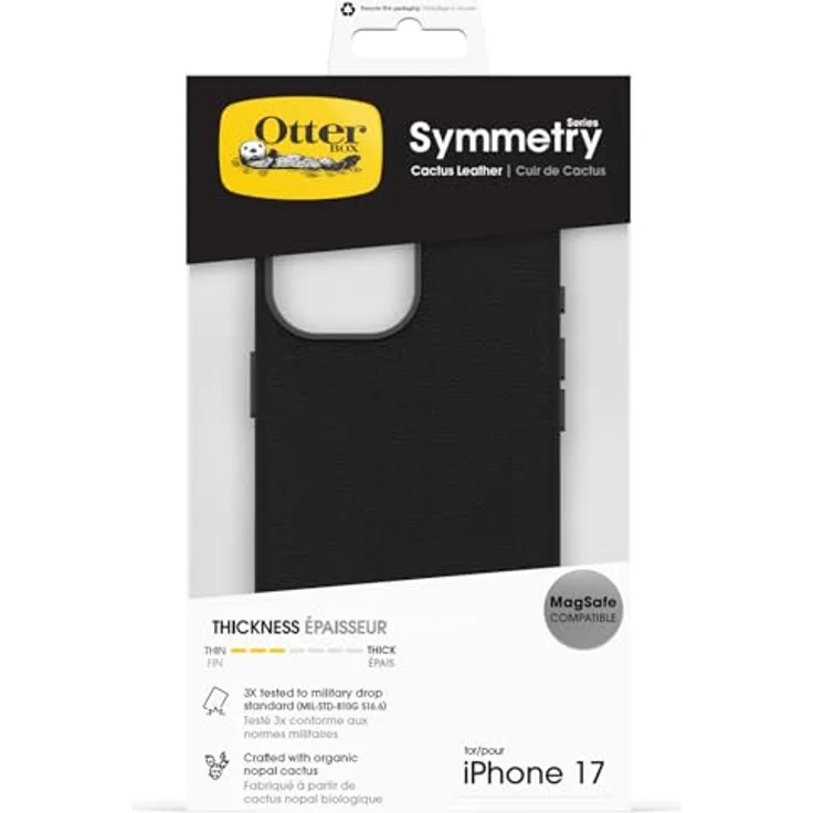 OtterBox Symmetry Cactus Leather Camera Control, Smartphone-Hülle für Apple iPhone 17, Schwarz, robust, integrierte MagSafe-Technologie, fallsicher bis 1,22 m – Bild 5