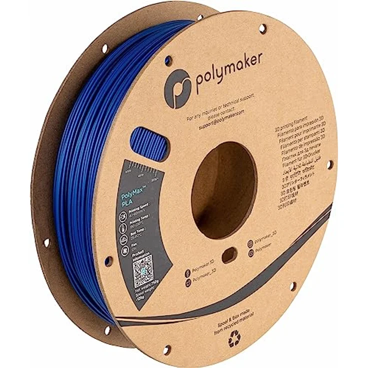 Polymaker PolyMax Tough PLA, 1.75mm, 750g, hohe Schlagfestigkeit, blau – Bild 1