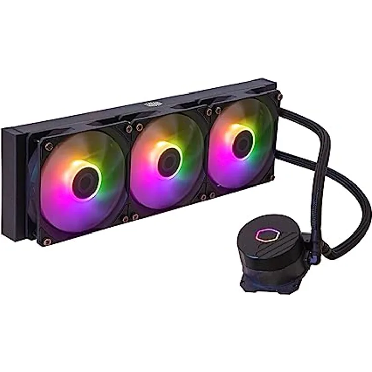 Cooler Master MasterLiquid 360L Core ARGB Wasserkühlung - CPU-Flüssigkeitskühler mit Zweikammer-Gen-S-Pumpe, überlegende PC-Kühlung mit 120mm ARGB-Lüfter, LGA 1700- und AM5-Halterungen – Schwarz