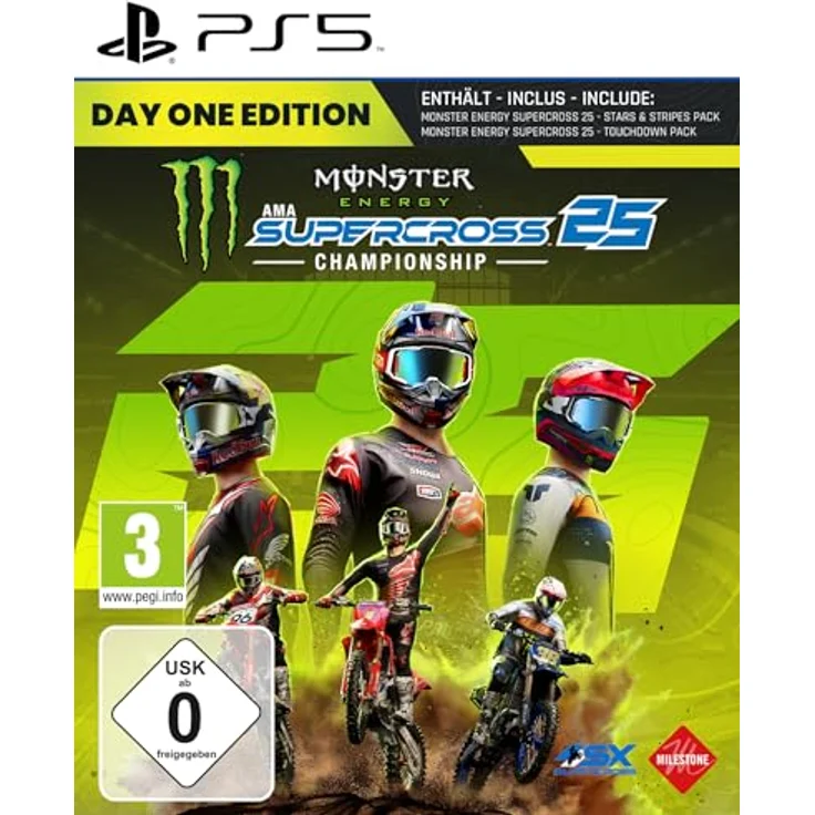MILESTONE Monster Energy Supercross 25 - The Official Video Game Day One Edition (PS5), Unreal Engine 5, inkl. "Stars & Stripes Pack" und "Touchdown Pack" DLC – Bild 1