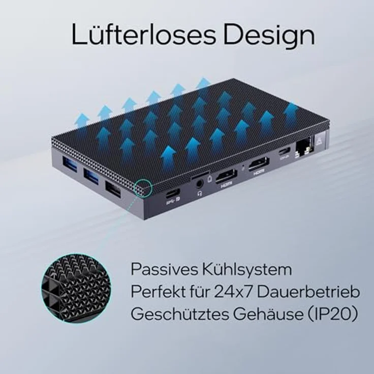 Orbsmart AW-15L Mini-PC Büro/Office Computer (Intel Alder Lake N100, passiv, Windows 11 Pro 4K, WIFI 6, lüfterlos, lautlos) – Bild 4
