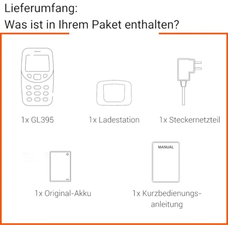 Gigaset GL395 2G Smartphone mit 2,2" TFT-Display, 0,3 MP Kamera, IP44, Single SIM, Titanium Silver – Bild 6