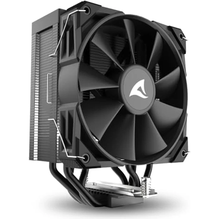 Sharkoon A40 Black Air Cooler, CPU Kühler mit 120 mm Lüfter, 230 W TDP, Schwarz – Bild 1