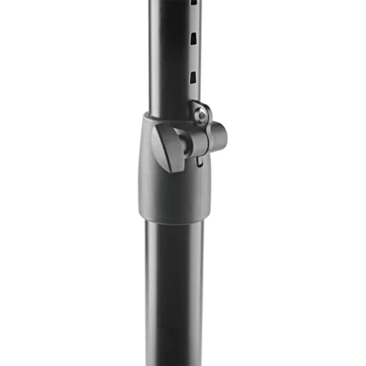 K&M 26777 MonitorStativ zur Tischmontage Schwarz, Stahl - höhenverstellbare Ablage für Nahfeldmonitore, drehbare Platte – Bild 2