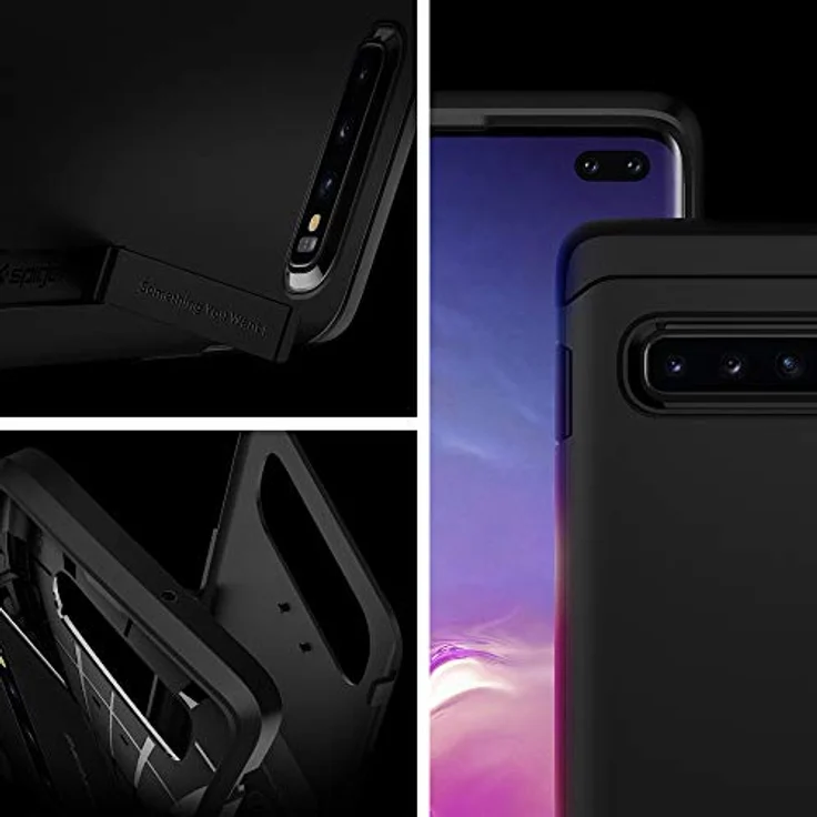 Spigen 606CS25770 Tough Armor Kompatibel mit Samsung Galaxy S10 Plus - S10+ Hülle, Doppelte Schutzschicht Fallschutz Schutzhülle Case Schwarz – Bild 2