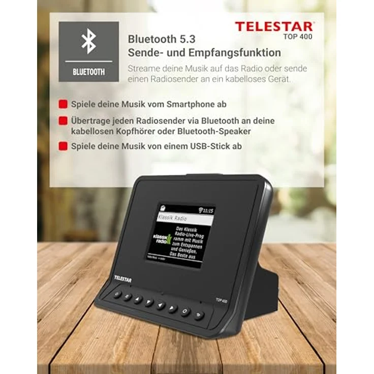 Telestar TOP 400 Internetradio, DAB+/FM, schwarz – Bild 7