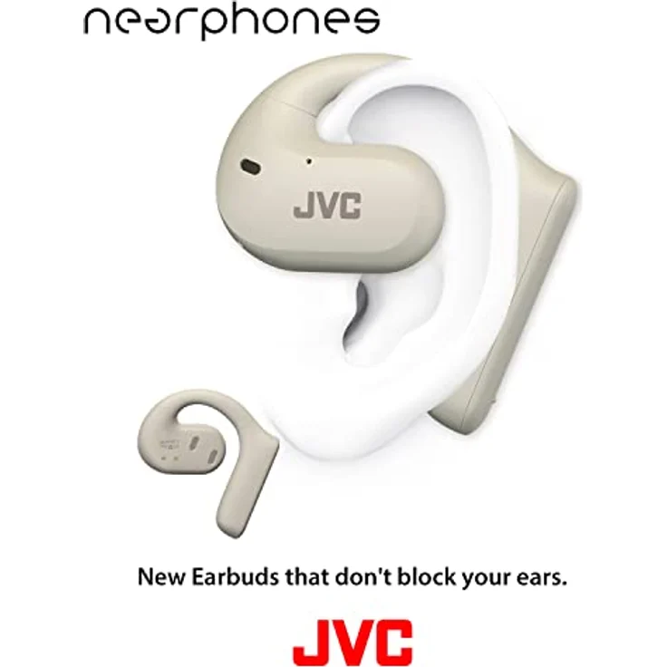 JVC Nearphones HA-NP35T-W, True Wireless Earbuds, Open Ear Design, Noise Cancelling, IPX4, Mikrofon-Muting, 17 Std. Laufzeit, BT 5.1, (Weiß) – Bild 2
