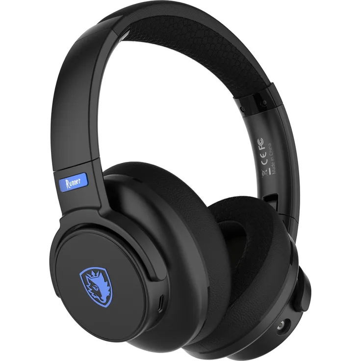 Sades SADES Runner SA-202 Gaming Headset, schwarz, kabellos, Stereo Gaming-Headset (Rauschunterdrückung, Bluetooth 5.0, 2.4G)