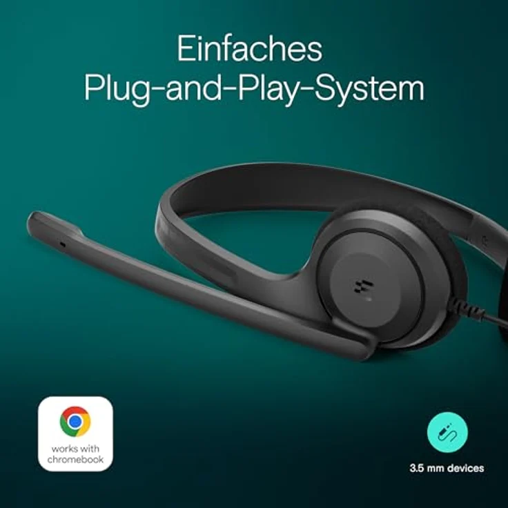 EPOS C1, Business-Headset mit Mikrofon, 3,5-mm-Klinkenstecker, Rauschunterdrückendes Mikrofon, on Ear, ultraleichtes Design für hohen Tragekomfort – Bild 5