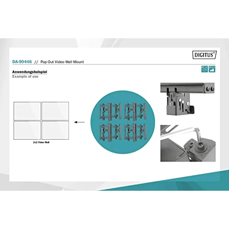 DIGITUS Pop-Out Video-Wandhalterung 45-70" Bildschirmgröße,70 kg max – Bild 3