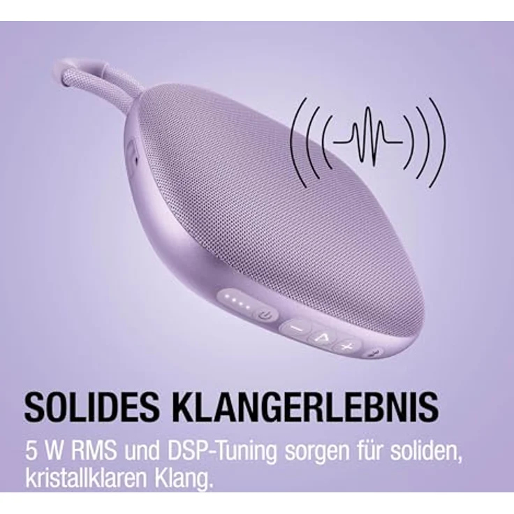 Fresh n Rebel Bold S3, 5 W Bluetooth Lautsprecher mit IPX6 Schutz, bis zu 15 h Akkulaufzeit, USB-C, Dreamy Lilac – Bild 5