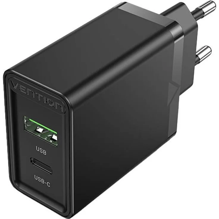 Vention FBBB0-EU USB-A USB-C Wandladegerät (18 W/20 W) PD3.0, schwarz