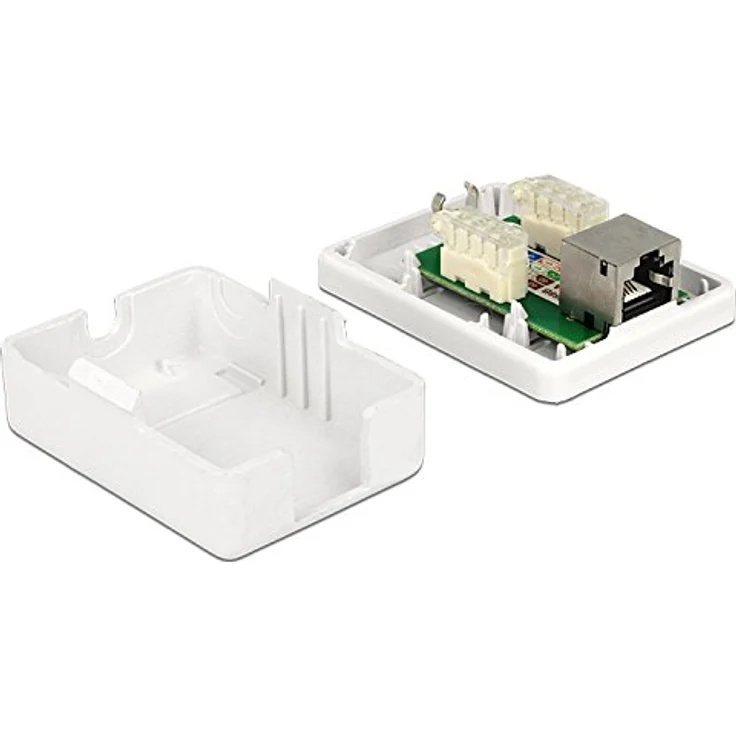 Delock 86169 Netzwerkdose Aufputz, CAT 6, 1 Port, Gerätemontage mit Zentralplatte und Rahmen, Weiß – Bild 3
