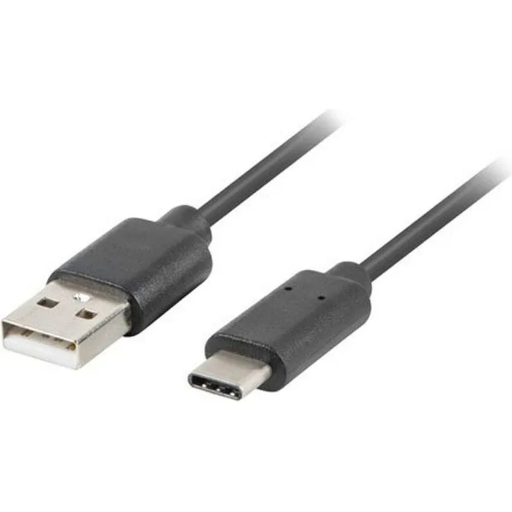 Lanberg CA-USBO-20CU-0018-BK, USB 2.0 Kabel, 1,8 m, USB A und USB C, 480 Mbit/s, Schwarz