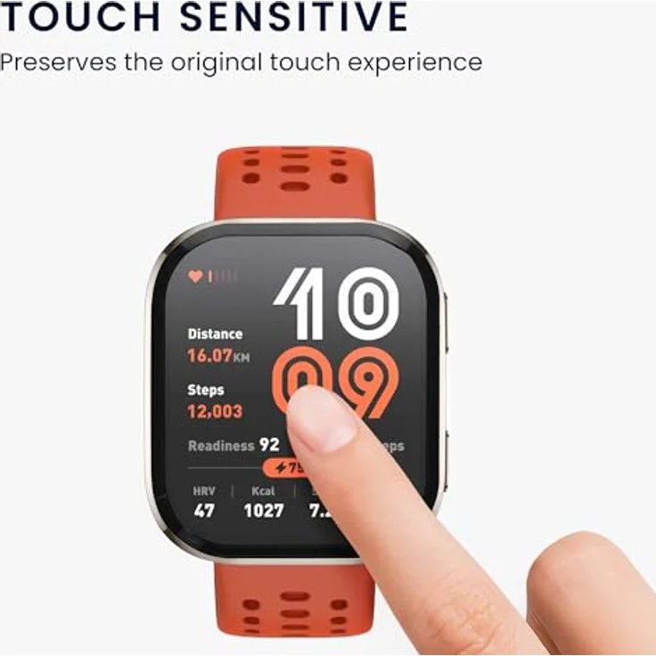 kwmobile 2X Transparente Displayschutzfolie für Amazfit Bip 6 - Robuster, stoßfester Displayschutz mit Anti-Fingerabdruck-Eigenschaft, einfache Installation – Bild 4