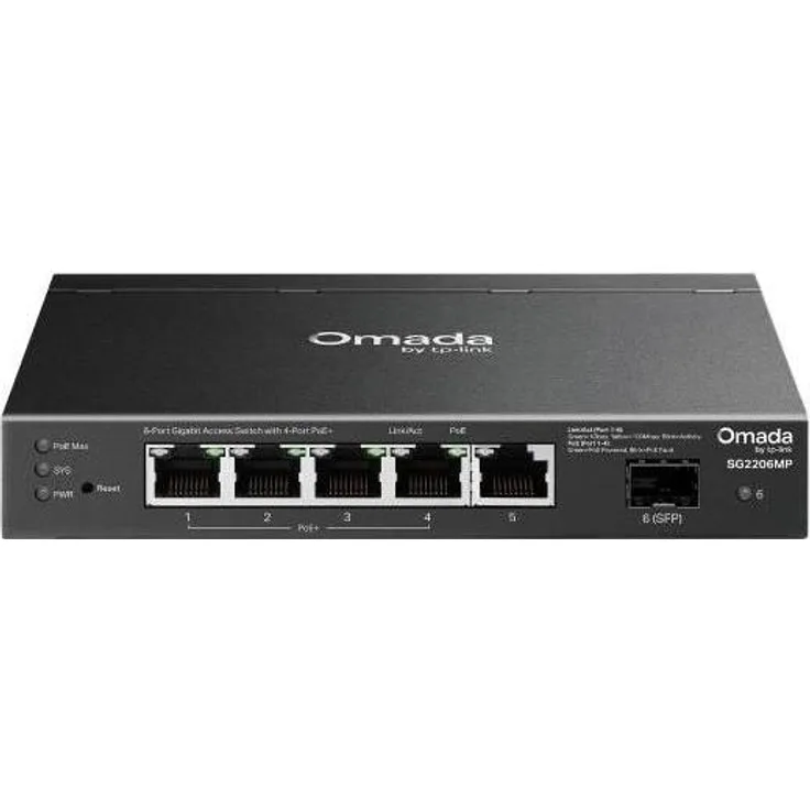 Omada Access 6-Port Gigabit Switch mit 5 Ports, PoE Unterstützung, VLAN und Rack-Einbau