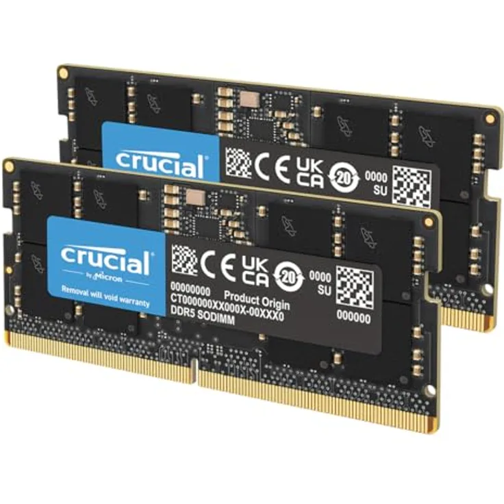 Crucial DDR5 RAM 128GB Kit (2x64GB), 5600MHz SODIMM CL46, Hochleistungs-RAM für Laptop/Notebook, Mini PC - Micron Qualität und Kompatibilität mit Intel XMP 3.0 und AMD EXPO