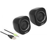 Delock Mini Stereo PC Lautsprecher mit 3,5 mm Klinkenstecker, kompakt und leistungsstark