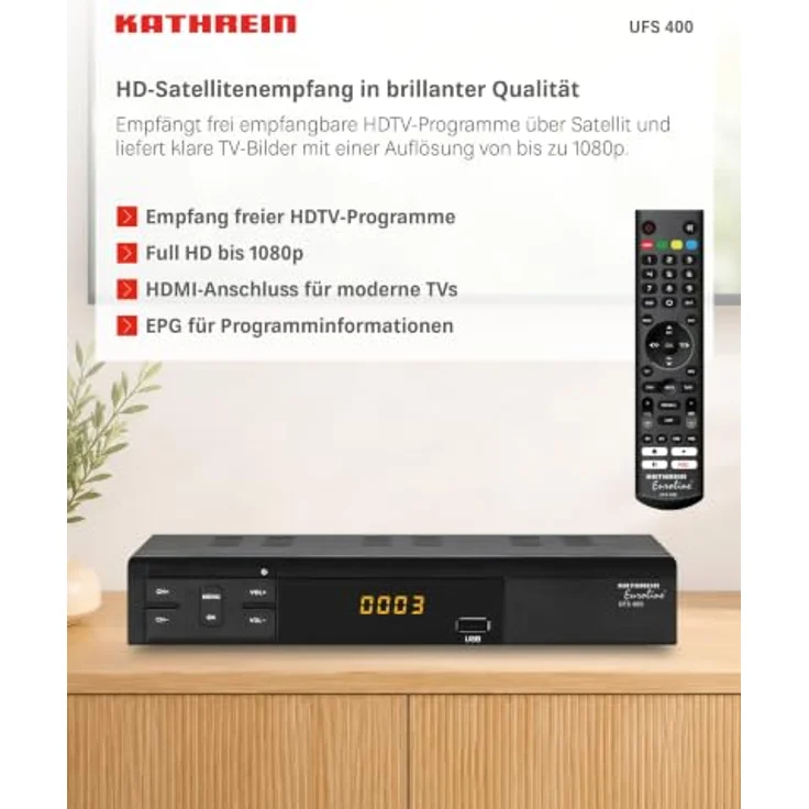 KATHREIN UFS 400, HD Sat-Receiver mit PVR, HDMI und SCART, Schwarz – Bild 4