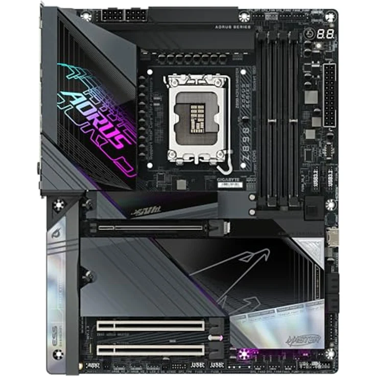 Gigabyte Z890 AORUS Master Motherboard - Intel Core Ultra (Serie 2) CPU Unterstützung, 18+1+2 Phasen VRM, bis zu 9500MHz DDR5 (OC), Wi-Fi 7, 10GbE LAN, Thunderbolt 4 – Bild 2