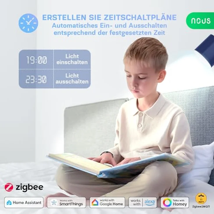 NOUS P3Z ZigBee Smart Glühbirne E27 LED, RGB-W, Kompatibel mit Alexa, Google Home, SmartThings, Fernbedienung, 1 Pack – Bild 5